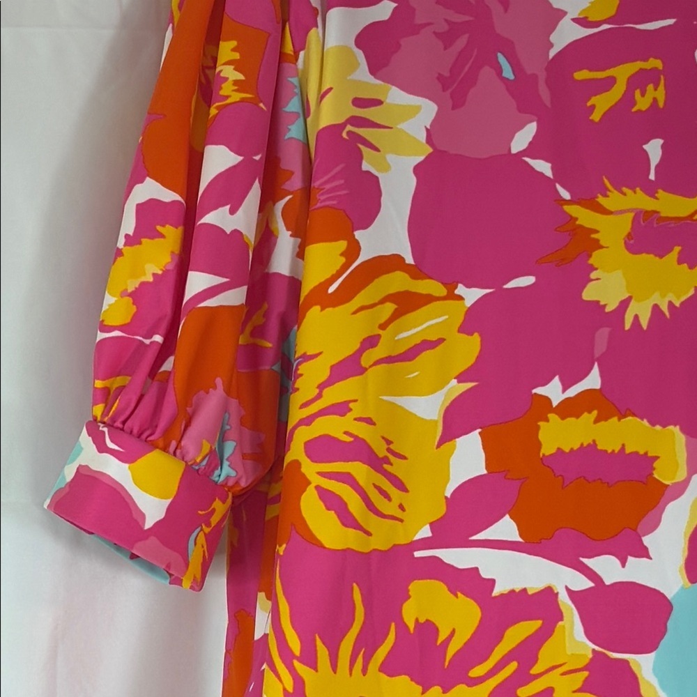 Rudy Connally Orange & Flora Multi-Color Sheath Dress - Picture 9 of 10